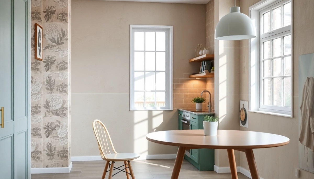 Co na ścianę w kuchni przy stole i krzesłach