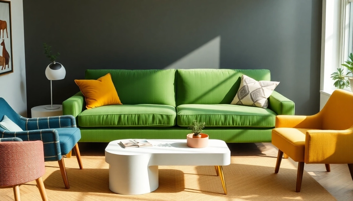 Jakie krzesła do zielonej kanapy