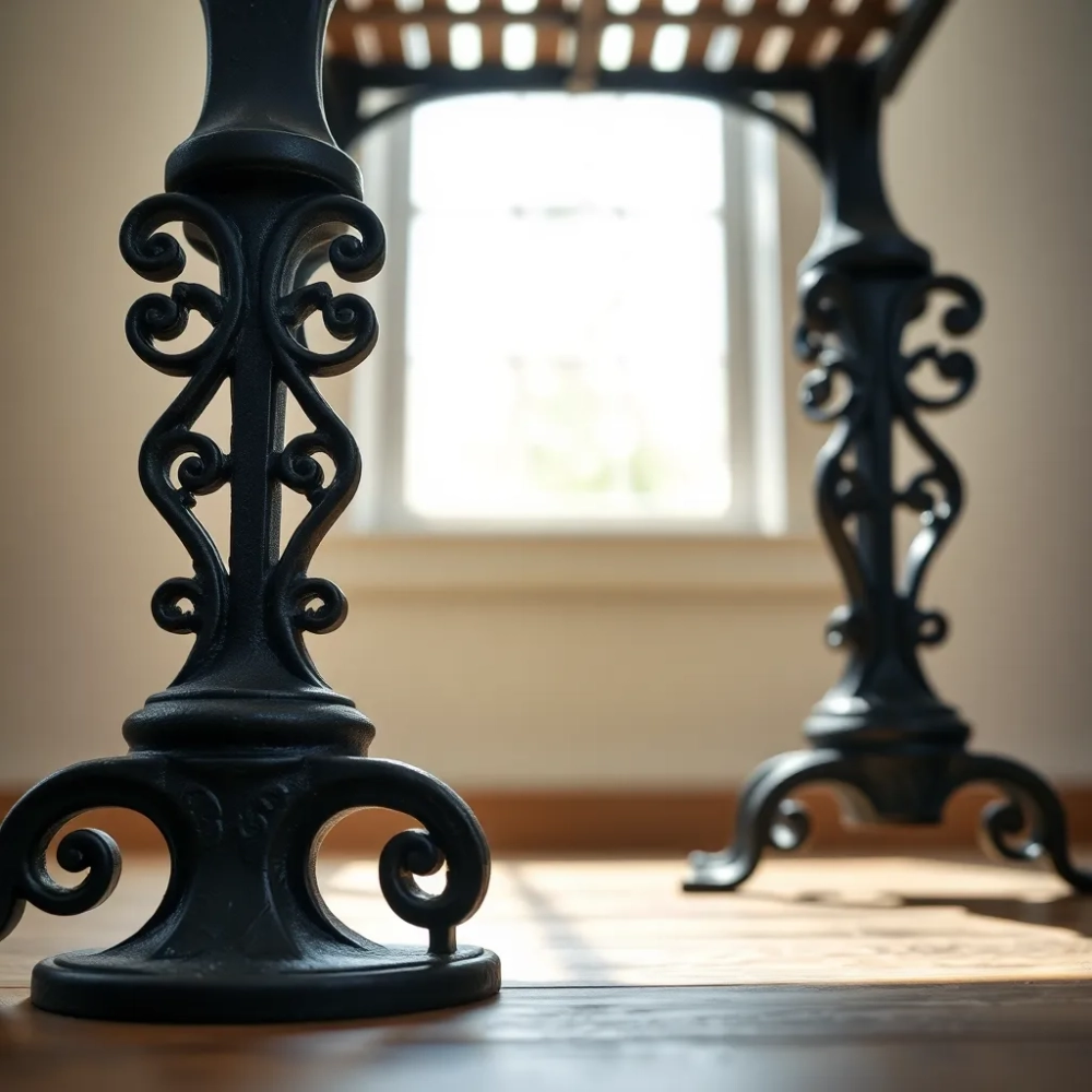 Nogi żeliwne do ławki bez oparcia