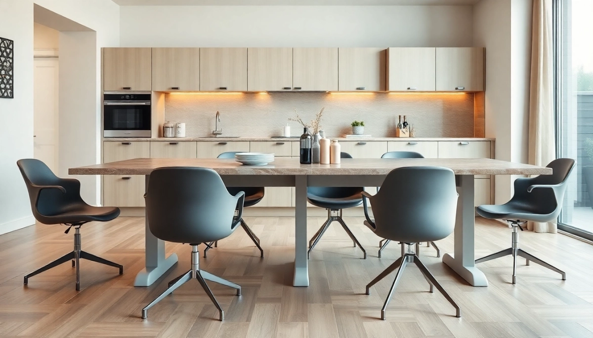 Nowoczesne stoły kuchenne z krzesłami