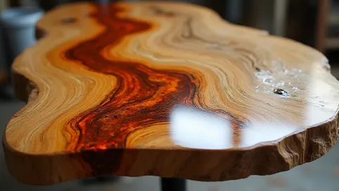 blat stołu z żywicy epoksydowej