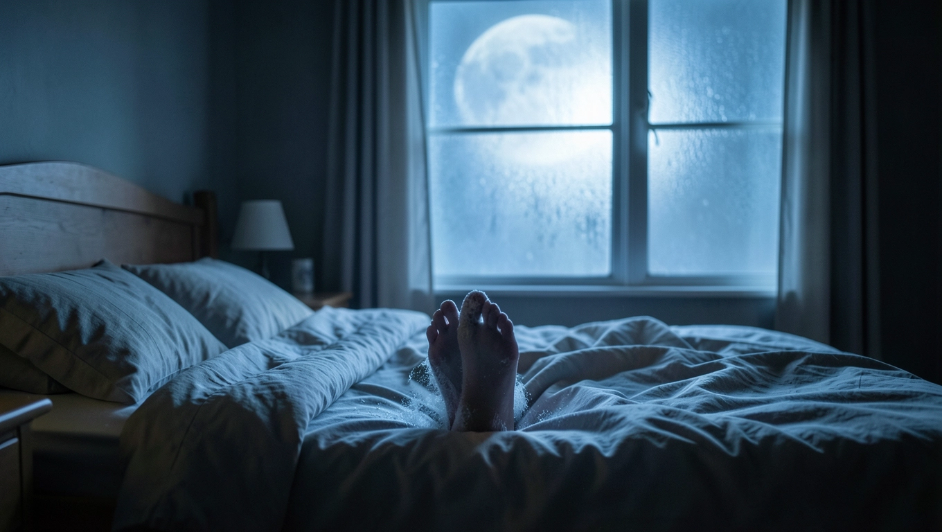 spanie nogami do okna