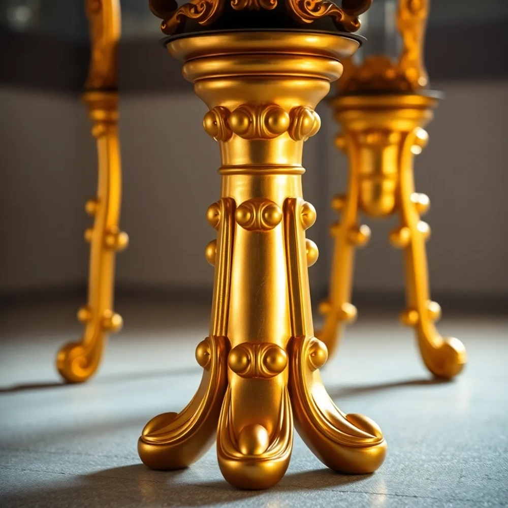 Złote nogi do stołu okrągłego